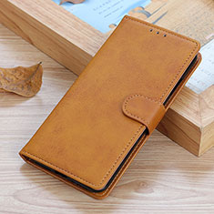 Leather Case Stands Flip Cover Holder A01D for Motorola Moto G14 Brown