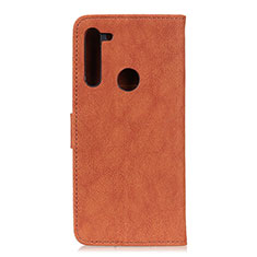 Leather Case Stands Flip Cover Holder A01D for Motorola Moto One Fusion Plus Brown