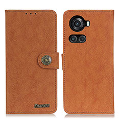 Leather Case Stands Flip Cover Holder A01D for OnePlus Ace 5G Brown