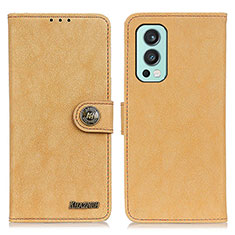 Leather Case Stands Flip Cover Holder A01D for OnePlus Nord 2 5G Gold