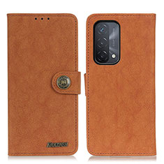 Leather Case Stands Flip Cover Holder A01D for Oppo A93 5G Brown