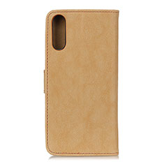 Leather Case Stands Flip Cover Holder A01D for Samsung Galaxy A02 Gold