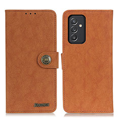 Leather Case Stands Flip Cover Holder A01D for Samsung Galaxy A05s Brown