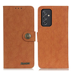 Leather Case Stands Flip Cover Holder A01D for Samsung Galaxy A15 5G Brown