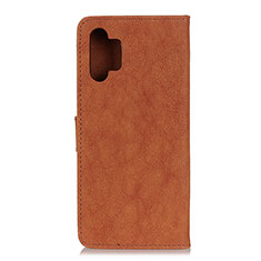 Leather Case Stands Flip Cover Holder A01D for Samsung Galaxy A32 4G Brown