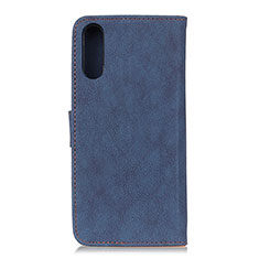 Leather Case Stands Flip Cover Holder A01D for Samsung Galaxy M02 Blue