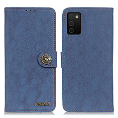 Leather Case Stands Flip Cover Holder A01D for Samsung Galaxy M02s Blue