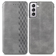 Leather Case Stands Flip Cover Holder A01D for Samsung Galaxy S21 Plus 5G Gray