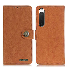 Leather Case Stands Flip Cover Holder A01D for Sony Xperia 10 IV SO-52C Brown