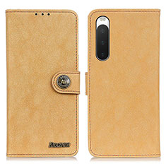 Leather Case Stands Flip Cover Holder A01D for Sony Xperia 10 IV SOG07 Gold