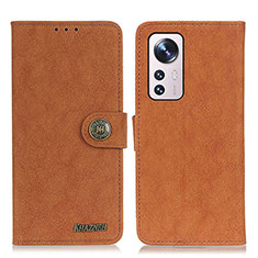 Leather Case Stands Flip Cover Holder A01D for Xiaomi Mi 12S Pro 5G Brown