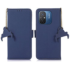 Leather Case Stands Flip Cover Holder A01D for Xiaomi Redmi 11A 4G Blue