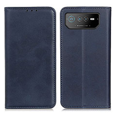 Leather Case Stands Flip Cover Holder A02D for Asus ROG Phone 6 Pro Blue