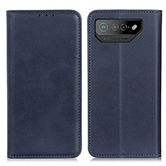 Leather Case Stands Flip Cover Holder A02D for Asus ROG Phone 7 Blue