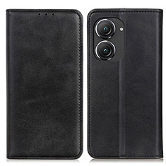 Leather Case Stands Flip Cover Holder A02D for Asus Zenfone 9 Black