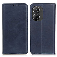 Leather Case Stands Flip Cover Holder A02D for Asus Zenfone 9 Blue