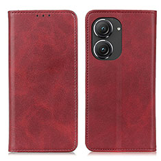 Leather Case Stands Flip Cover Holder A02D for Asus Zenfone 9 Red