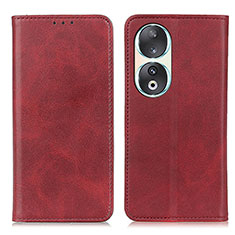 Leather Case Stands Flip Cover Holder A02D for Huawei Honor 90 5G Red