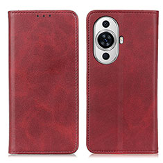 Leather Case Stands Flip Cover Holder A02D for Huawei Nova 11 Red