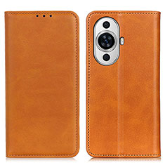 Leather Case Stands Flip Cover Holder A02D for Huawei Nova 11 Ultra Light Brown