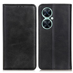 Leather Case Stands Flip Cover Holder A02D for Huawei Nova 11i Black