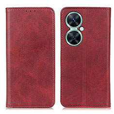 Leather Case Stands Flip Cover Holder A02D for Huawei Nova 11i Red