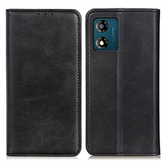 Leather Case Stands Flip Cover Holder A02D for Motorola Moto E13 Black