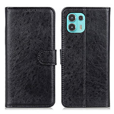 Leather Case Stands Flip Cover Holder A02D for Motorola Moto Edge 20 Lite 5G Black