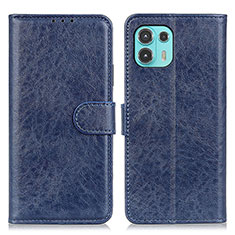 Leather Case Stands Flip Cover Holder A02D for Motorola Moto Edge 20 Lite 5G Blue