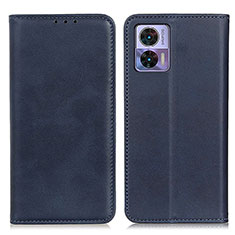 Leather Case Stands Flip Cover Holder A02D for Motorola Moto Edge 30 Neo 5G Blue