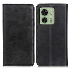 Leather Case Stands Flip Cover Holder A02D for Motorola Moto Edge 40 5G Black