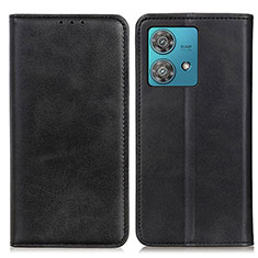 Leather Case Stands Flip Cover Holder A02D for Motorola Moto Edge 40 Neo 5G Black