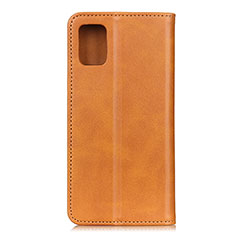 Leather Case Stands Flip Cover Holder A02D for Motorola Moto Edge S 5G Light Brown