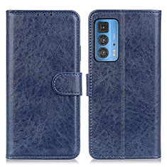 Leather Case Stands Flip Cover Holder A02D for Motorola Moto Edge S Pro 5G Blue