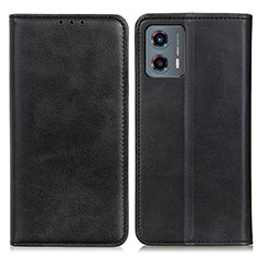 Leather Case Stands Flip Cover Holder A02D for Motorola Moto G 5G (2023) Black