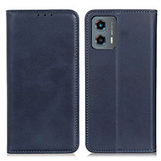 Leather Case Stands Flip Cover Holder A02D for Motorola Moto G 5G (2023) Blue