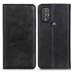 Leather Case Stands Flip Cover Holder A02D for Motorola Moto G Play (2023) Black