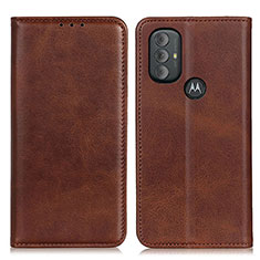 Leather Case Stands Flip Cover Holder A02D for Motorola Moto G Play Gen 2 Brown