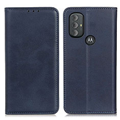 Leather Case Stands Flip Cover Holder A02D for Motorola Moto G Power (2022) Blue