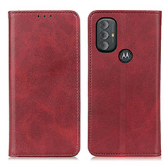 Leather Case Stands Flip Cover Holder A02D for Motorola Moto G Power (2022) Red