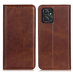 Leather Case Stands Flip Cover Holder A02D for Motorola Moto G Power 5G (2023) Brown