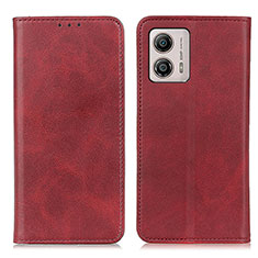 Leather Case Stands Flip Cover Holder A02D for Motorola Moto G53 5G Red