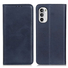 Leather Case Stands Flip Cover Holder A02D for Motorola Moto G71s 5G Blue