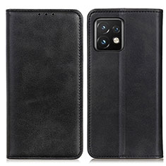 Leather Case Stands Flip Cover Holder A02D for Motorola Moto X40 5G Black