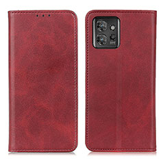 Leather Case Stands Flip Cover Holder A02D for Motorola ThinkPhone 5G Red