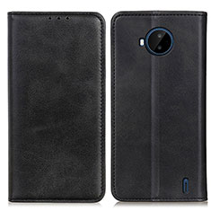 Leather Case Stands Flip Cover Holder A02D for Nokia C20 Plus Black