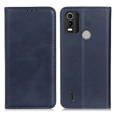 Leather Case Stands Flip Cover Holder A02D for Nokia C21 Plus Blue