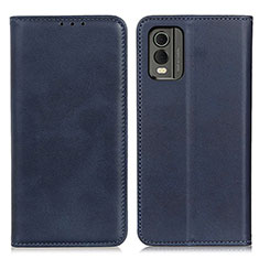 Leather Case Stands Flip Cover Holder A02D for Nokia C32 Blue