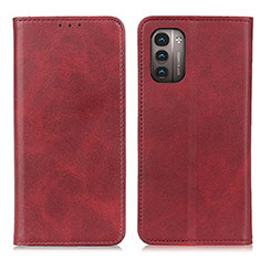 Leather Case Stands Flip Cover Holder A02D for Nokia G11 Red