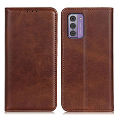 Leather Case Stands Flip Cover Holder A02D for Nokia G310 5G Brown